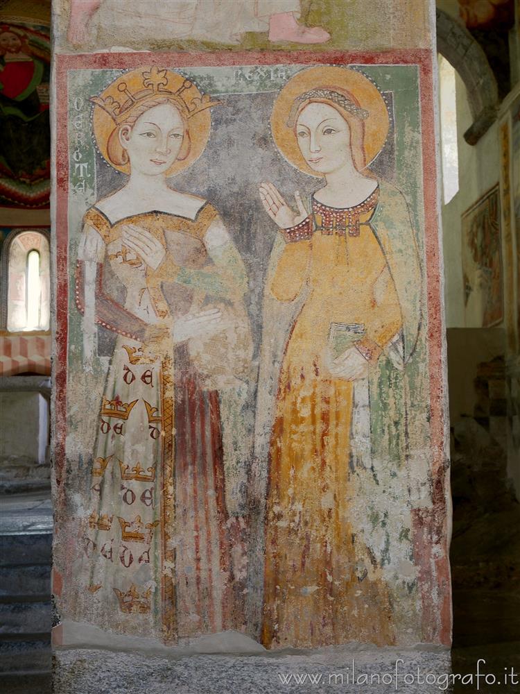 Biasca (Canton Ticino, Svizzera) - Affresco di due dame